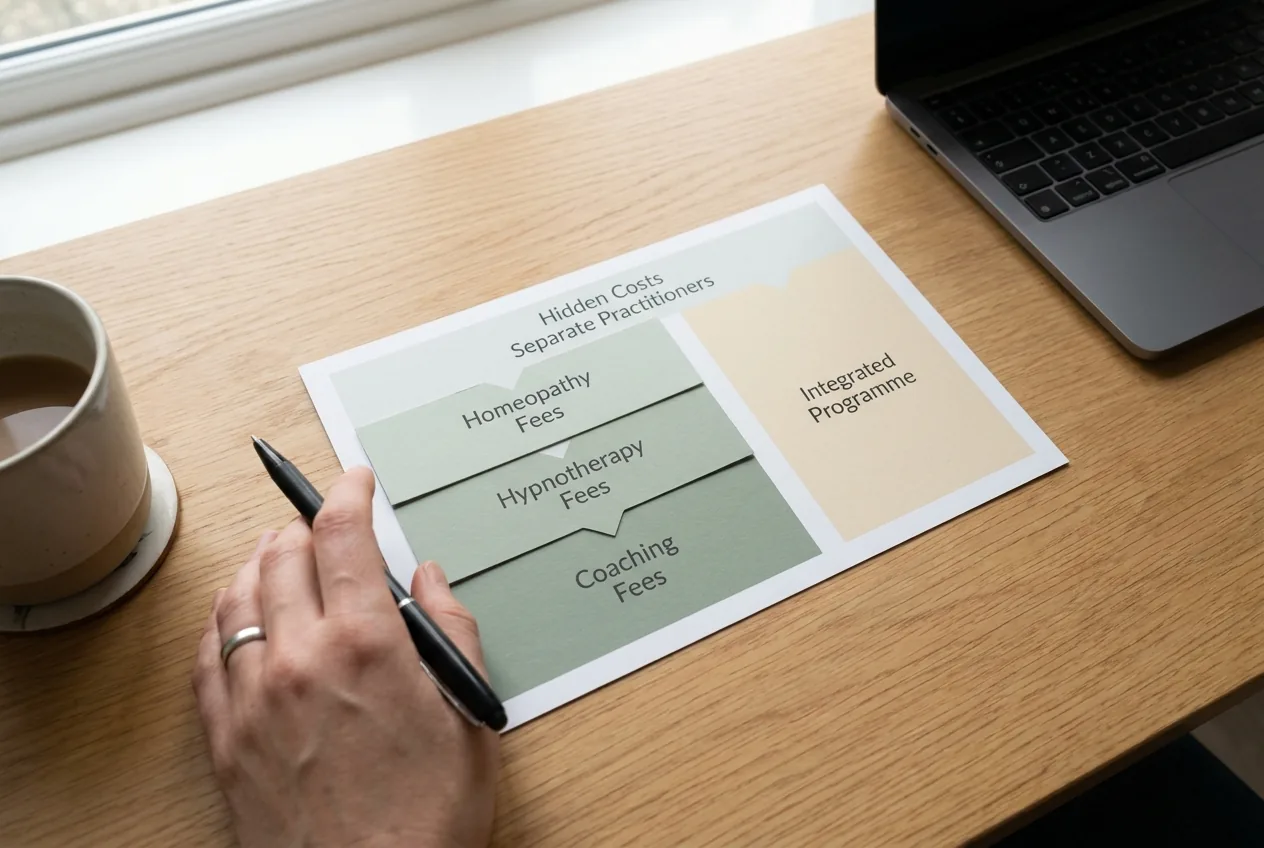 The fee-only total for the separate route (£3,100-£5,500) understates the effective cost once intake duplication, scheduling burden, and coordination gaps are included.