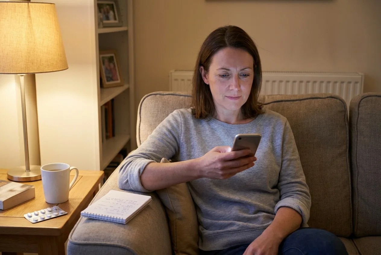 This is the moment it starts to shift. Not in a clinic or on a video call, but on the sofa at 10pm, medication on the side table, finally reading something that makes both sides of the picture clear.