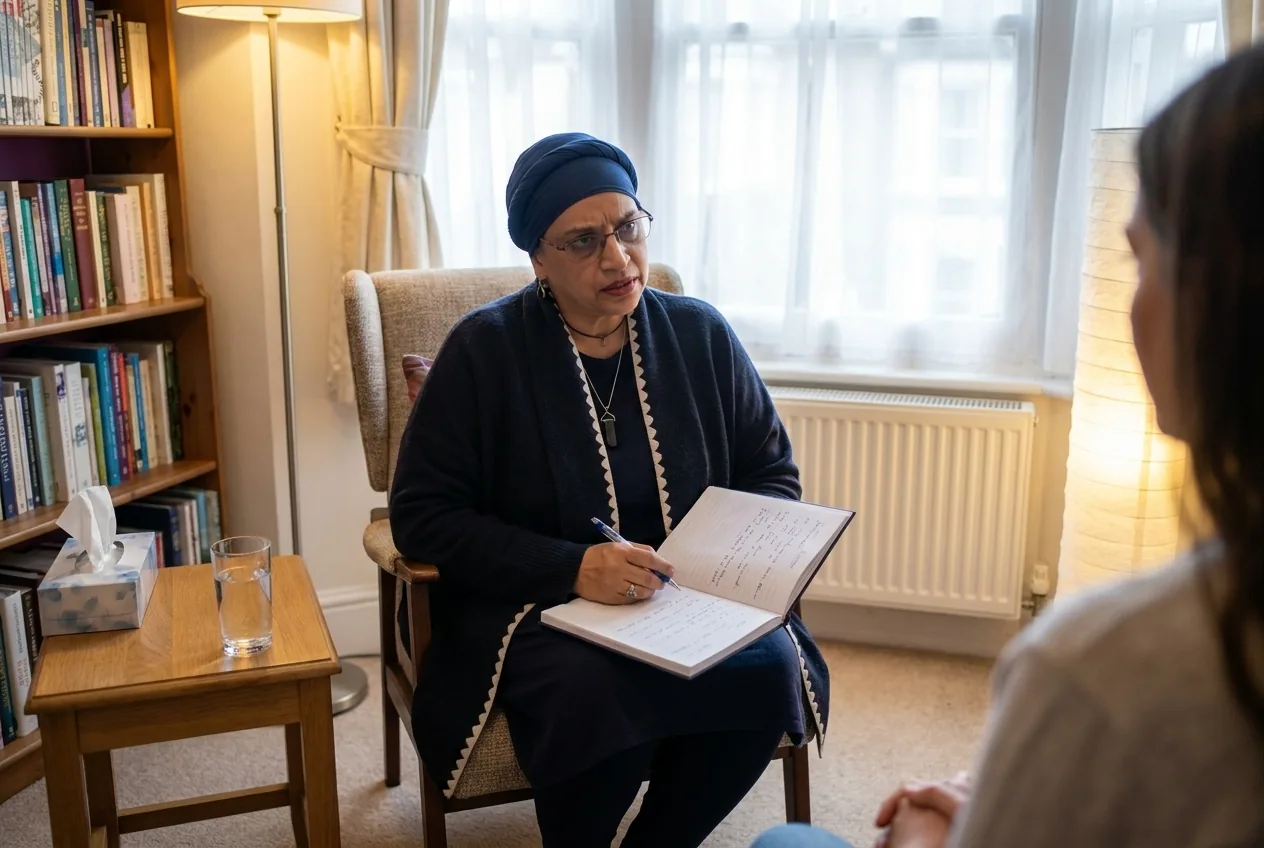 This is what depth looks like in practice. Not the equipment, not the website. The practitioner who leans in, takes notes, and asks when your symptoms actually started.