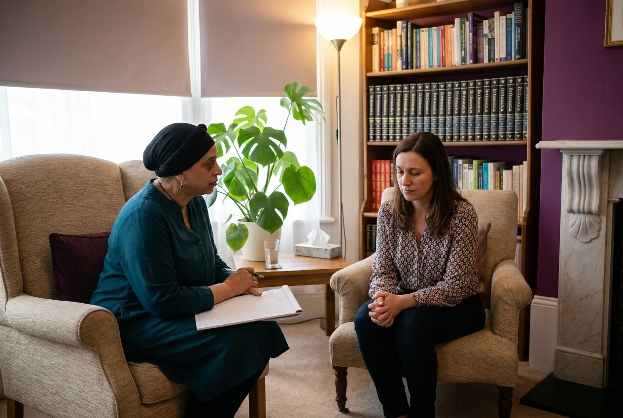 This is what it looks like when someone takes the full story – not just the presenting symptom. The kind of conversation where the question isn't "what have you been diagnosed with?" but "what was happening in your life when this started?"