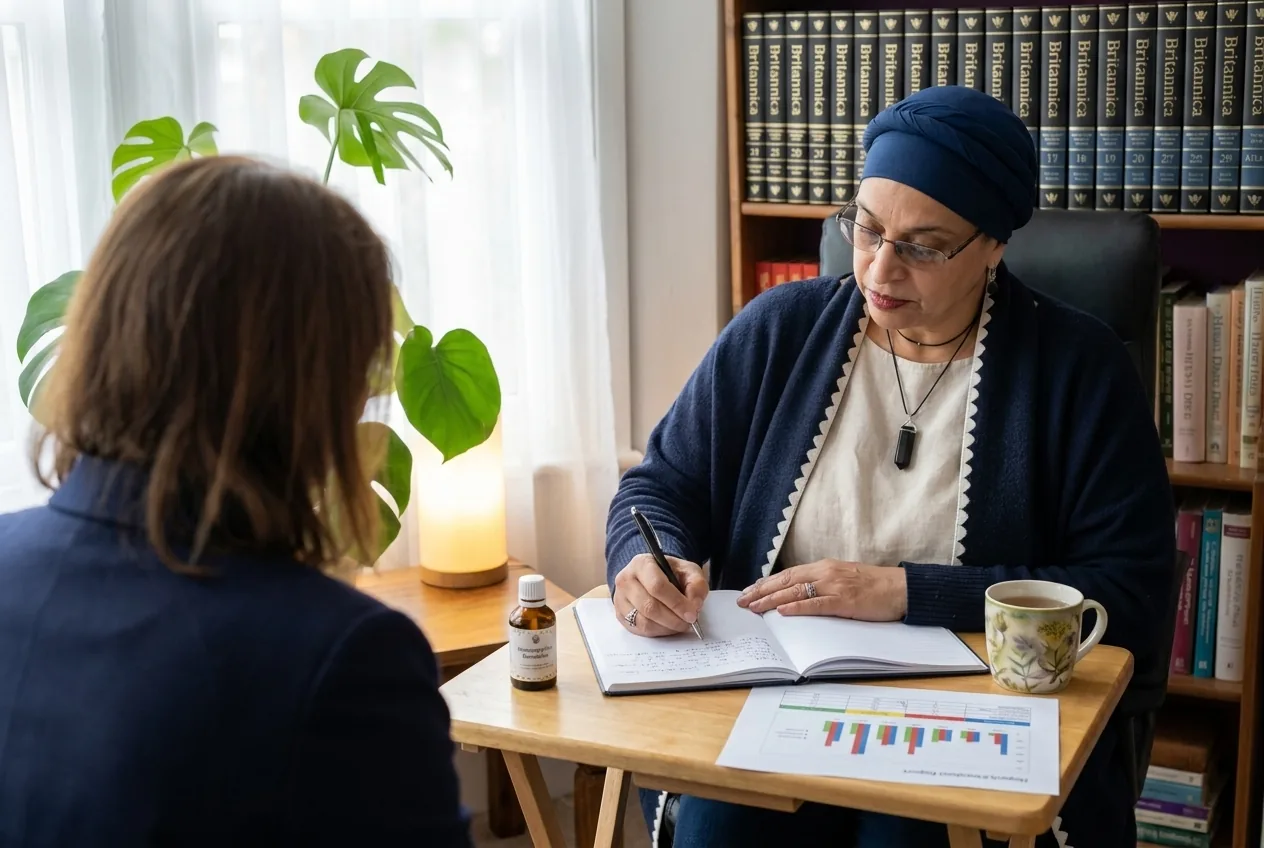 This is what thoroughness looks like. Not a 30-minute symptom check, but a full timeline investigation where the practitioner writes everything down, connects the dots, and builds a protocol bespoke to you. That depth is what separates the price tiers.